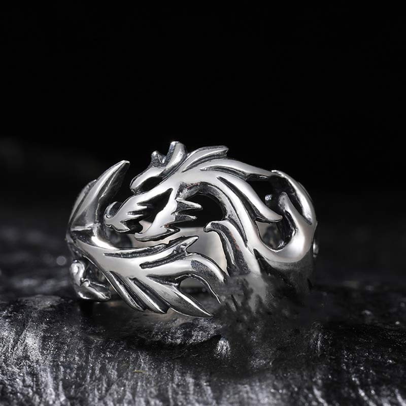 Nimara Ritual Dragon Pattern Protection Strength Adjustable Ring