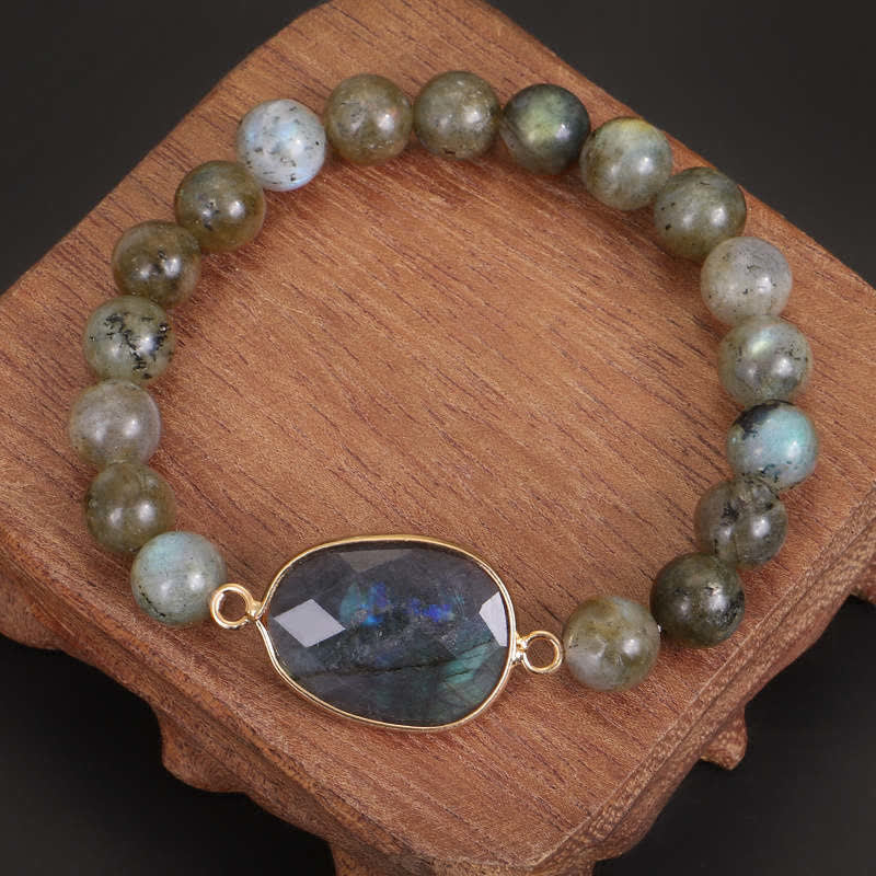 Nimara Ritual Natural Labradorite Moonstone Support Healing Beaded Bracelet
