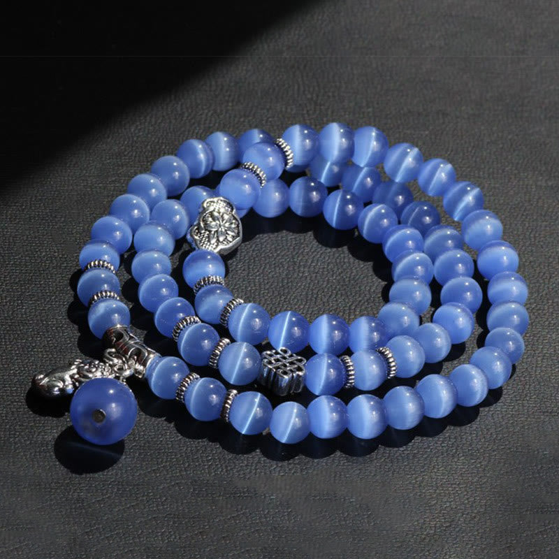 Nimara Ritual Cat Eye PiXiu Support Triple Wrap Bracelet