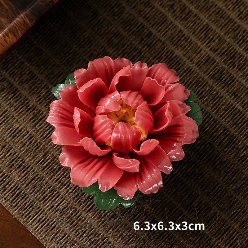 Nimara Ritual Tibetan Lotus Blessing Ceramic Stick Incense Burner Decoration