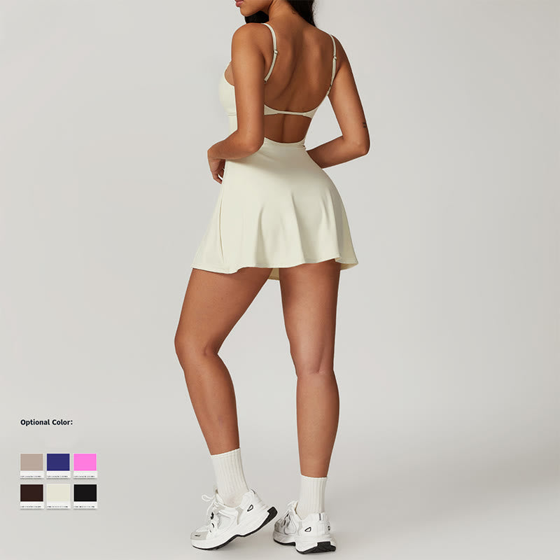 Nimara Ritual Solid Backless Tennis Yoga Women Sports Dress