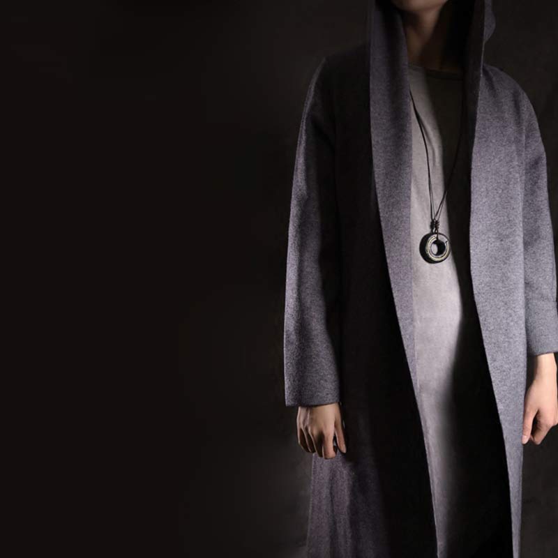 Nimara Ritual Zen Circle Ebony Wood Peace Calm Necklace Pendant