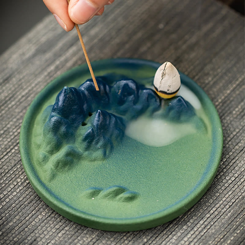 Nimara Ritual Creative Mountain River Ceramic Healing Backflow Incense Burner