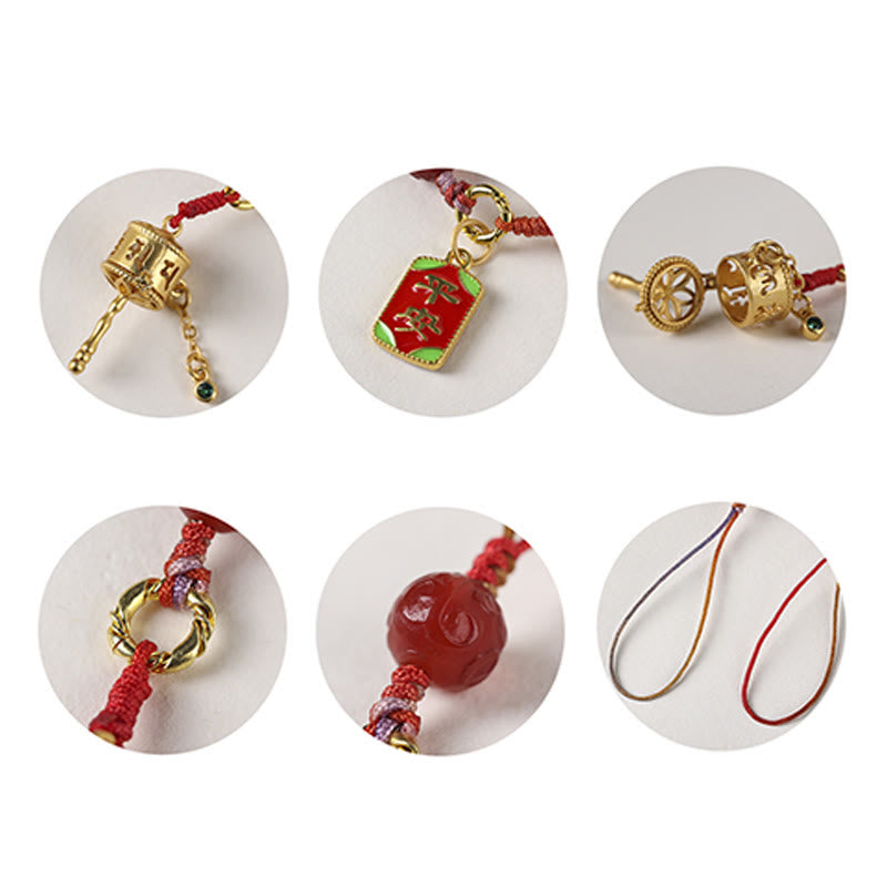 Nimara Ritual Tibetan Om Mani Padme Hum Prayer Wheel Amulet Charm Protection Phone Hanging Decoration