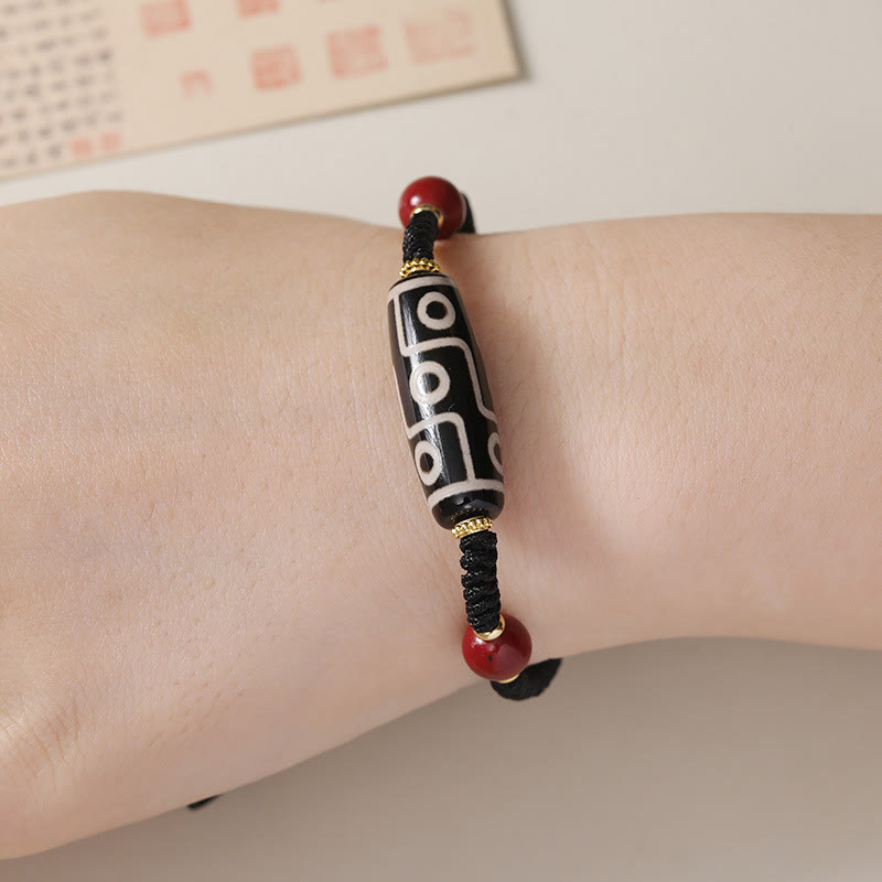 Nimara Ritual Handcrafted Tibetan Nine-eye Dzi Bead Protection Bracelet