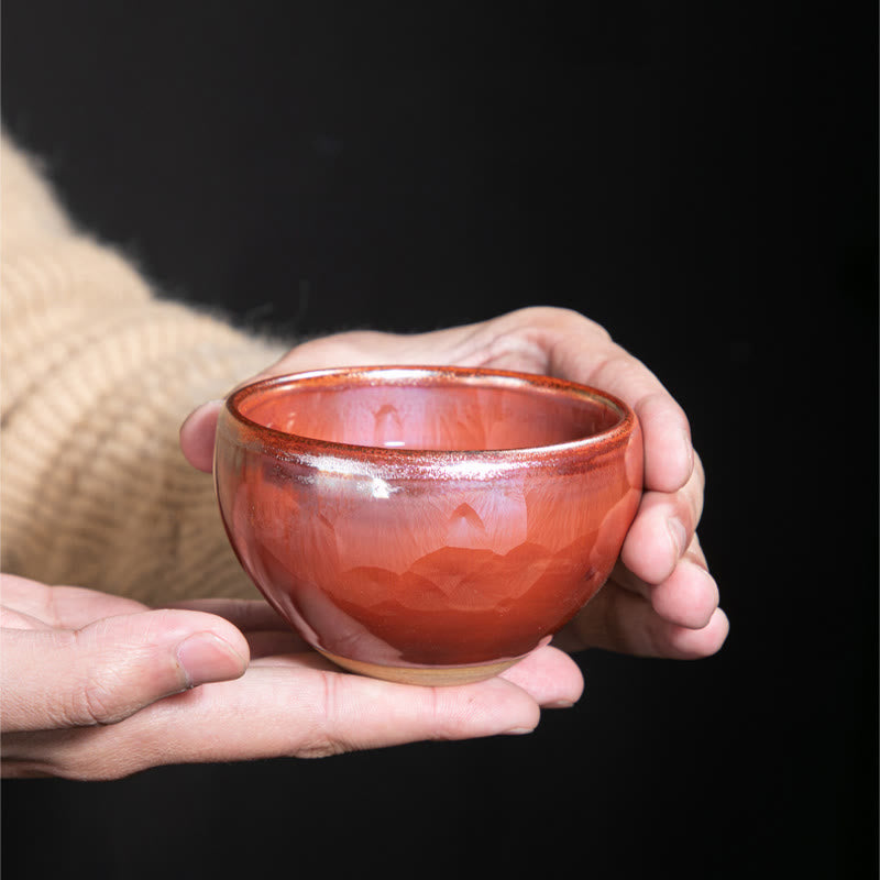 Nimara Ritual Handmade Chinese Jianzhan Lotus Design Ceramic Teacup Kung Fu Tea Cup