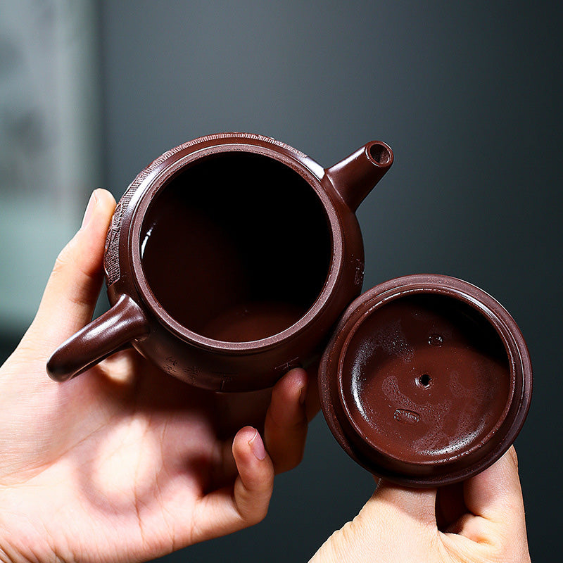Nimara Ritual Yixing Handmade Brown Dragon Purple Clay Kung Fu Teapot 240ml