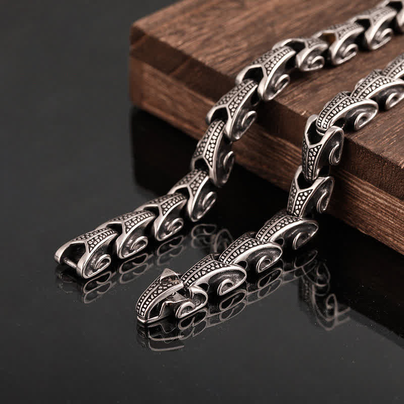 Nimara Ritual Dragon Pattern Titanium Steel Protection Necklace Pendant Bracelet