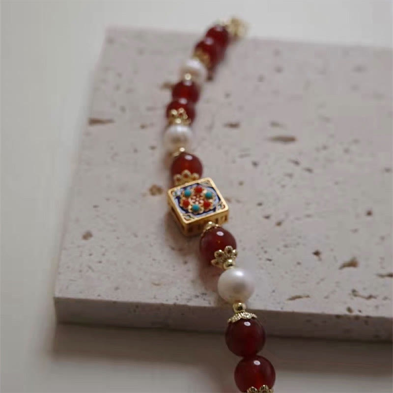 Nimara Ritual Red Agate Pearl Confidence Self-acceptance Bracelet