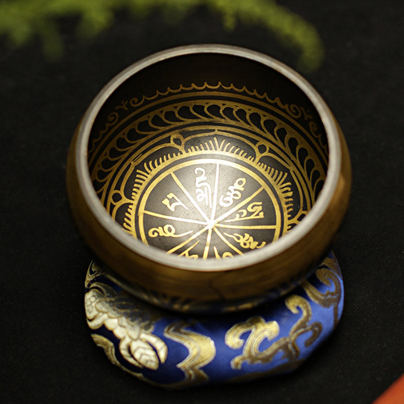 Nimara Ritual Tibetan Meditation Sound Bowl Handcrafted for Healing and Mindfulness Support Protection Singing Bowl Set