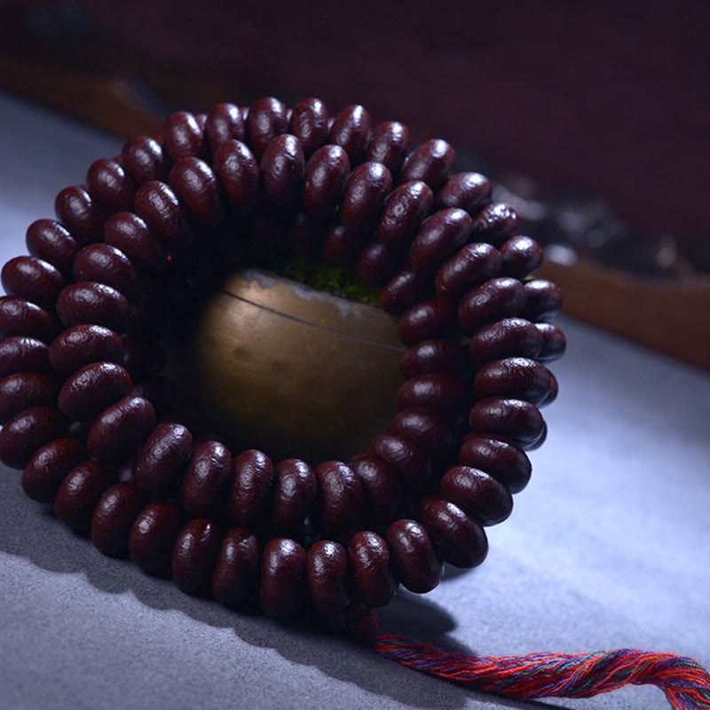 Nimara Ritual Natural Tibet 108 Mala Beads Purple Bodhi Seed Wealth Bracelet