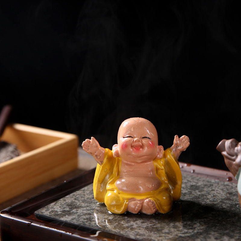 Nimara Ritual Color Changing Laughing Buddha Resin Tea Pet Wealth Home Figurine Decoration