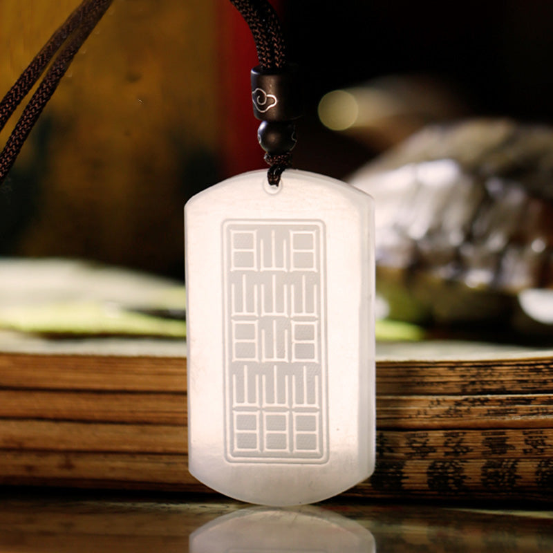 Nimara Ritual White Jade PiXiu Yin Yang Luck Protection Necklace Pendant