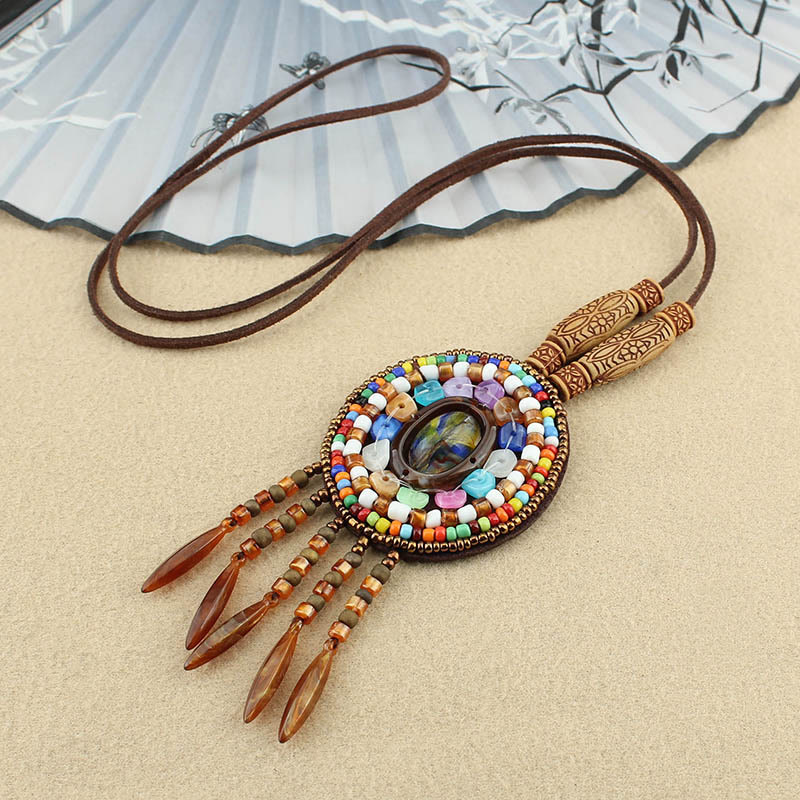 Nimara Ritual Mandala Pattern Beads Creativity Necklace Pendant