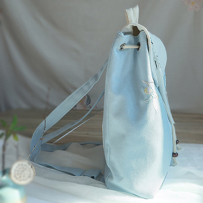 Nimara Ritual Handmade Embroidered Large Capacity Canvas Backpack