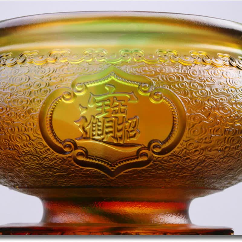 Nimara Ritual Handmade Liuli Crystal PiXiu Treasure Bowl Art Piece Home Decoration