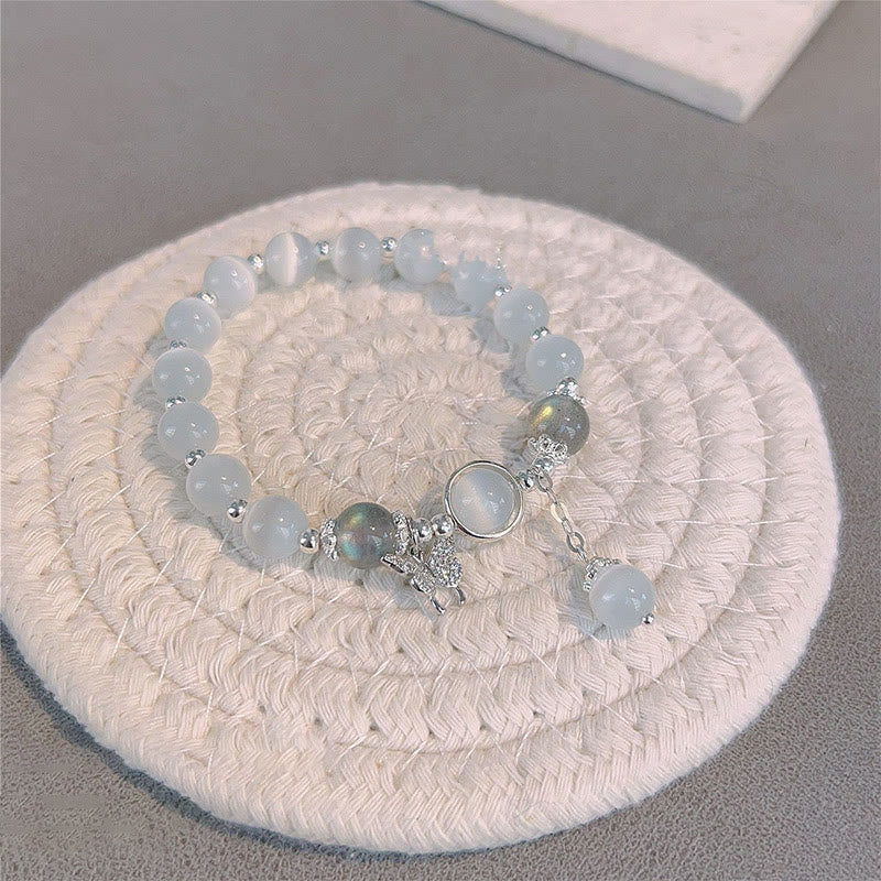 Nimara Ritual Cat's Eye Moonstone Butterfly Star Charm Support Bracelet