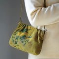 Nimara Ritual Yellow Green Flower Black Persimmon Metal Chain Crossbody Bag Shoulder Bag Handbag