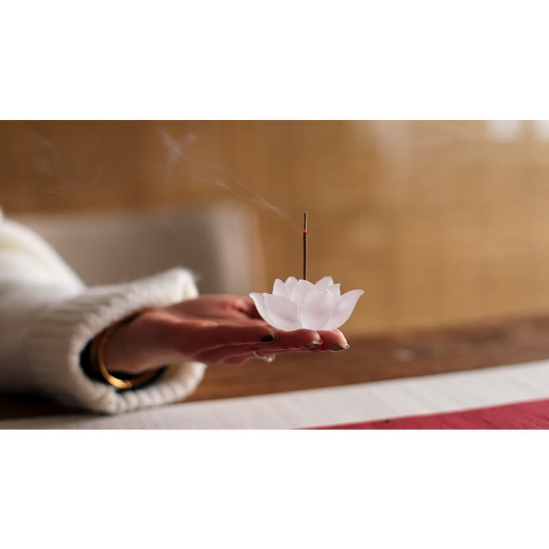 Nimara Ritual Mini Lotus Liuli Crystal Healing Meditation Stick Incense Burner