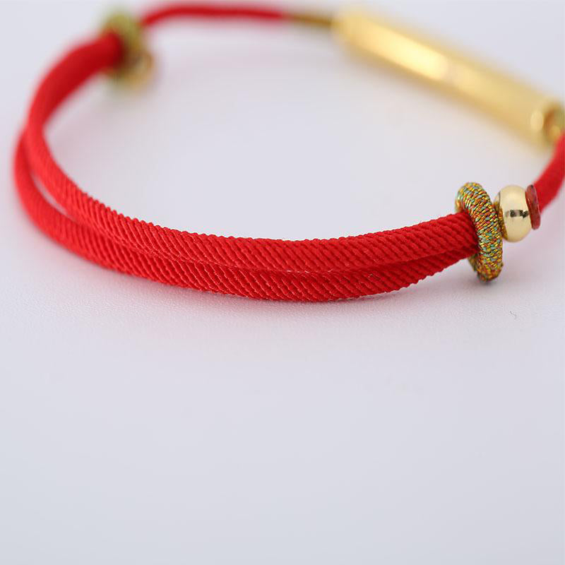 Nimara Ritual Tibetan Buddhist Handmade Mani Mantra Lucky Red String Bracelet