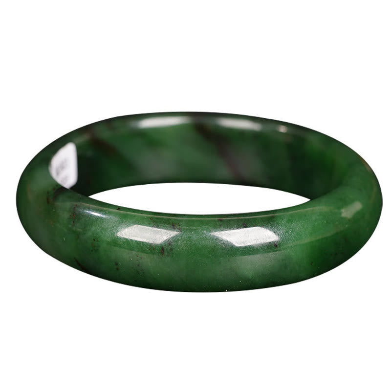 Nimara Ritual Natural Hetian Cyan Jade Happiness Success Bracelet Bangle