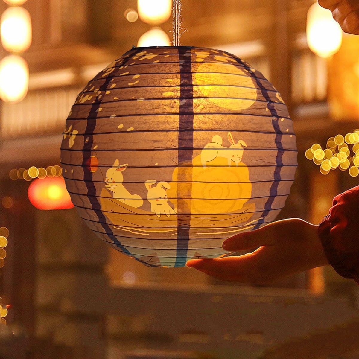 Nimara Ritual DIY Rabbit Paper Lantern Lamp Mid-Autumn Festival Lantern Decoration