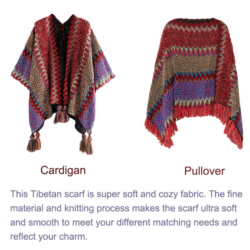 Nimara Ritual Tibetan Shawl Warm Cloak Tibetan Tassel Scarf