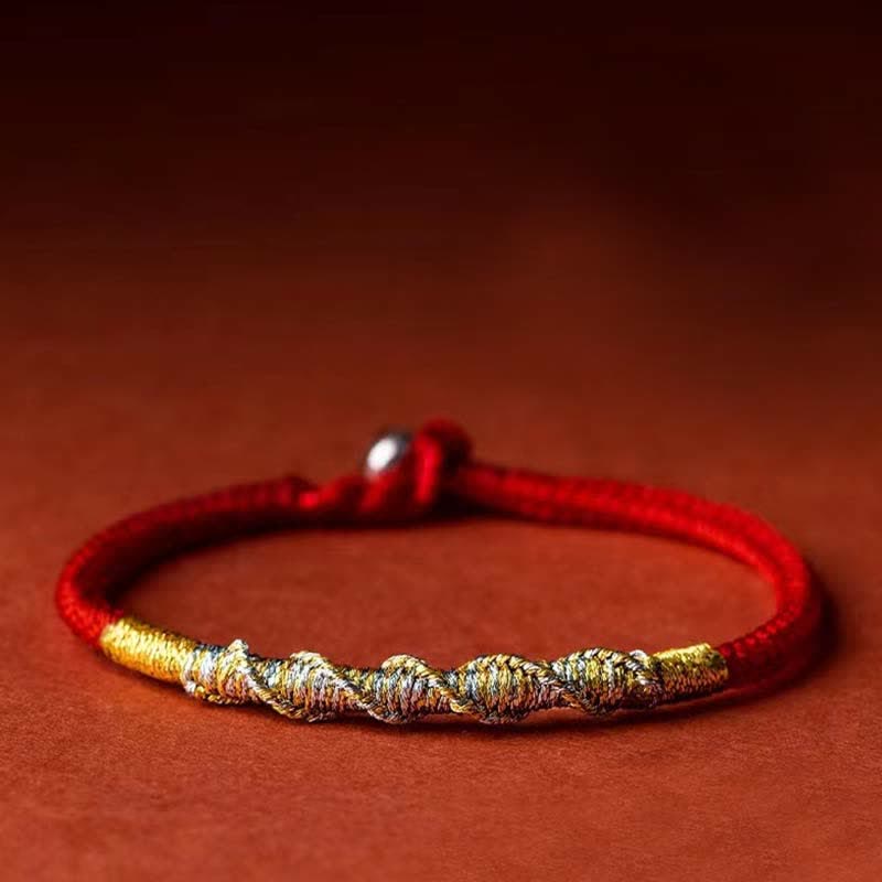 Nimara Ritual 925 Sterling Silver Luck Strength Red String Protection Braid Bracelet