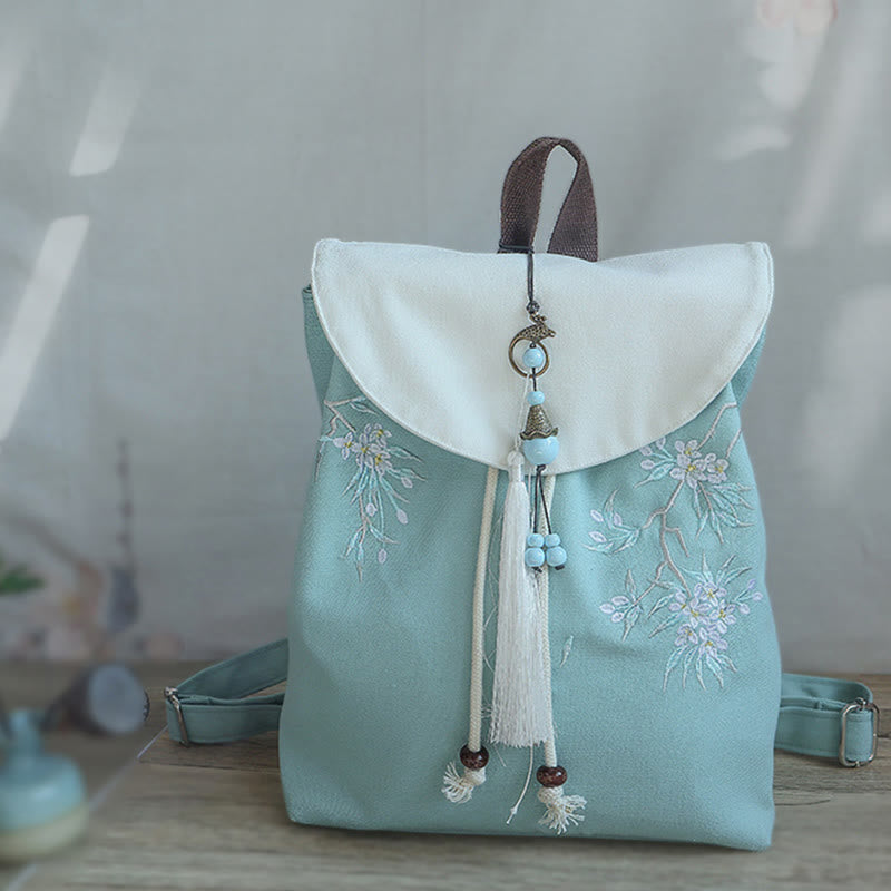Nimara Ritual Handmade Embroidered Large Capacity Canvas Backpack
