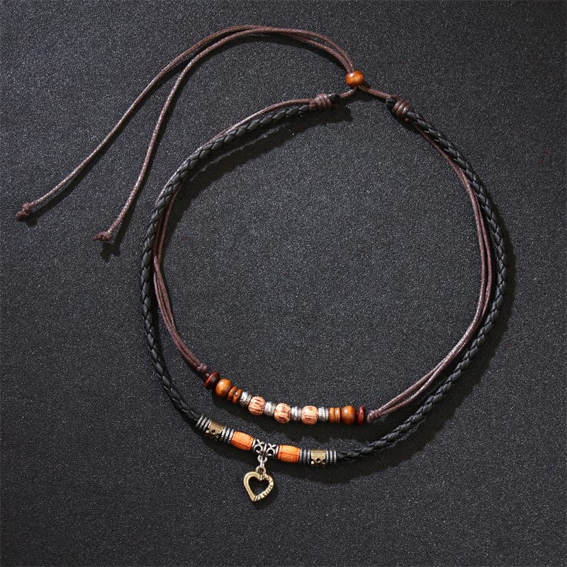 Nimara Ritual Love Heart Pattern Bead Healing Necklace Pendant Bracelet