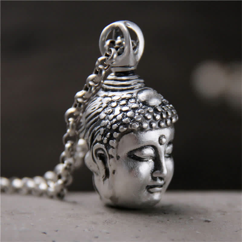 Nimara Ritual 999 Sterling Silver Buddha Demon Serenity Necklace Pendant