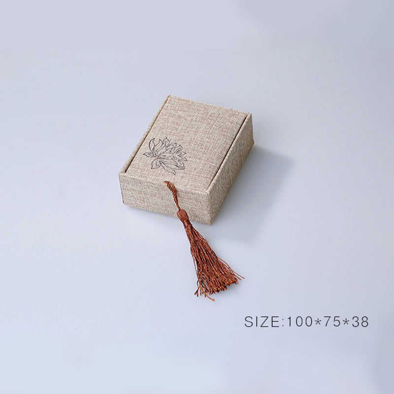 Nimara Ritual Lotus Pattern Jewelry Storage Box Gift Box Tassels