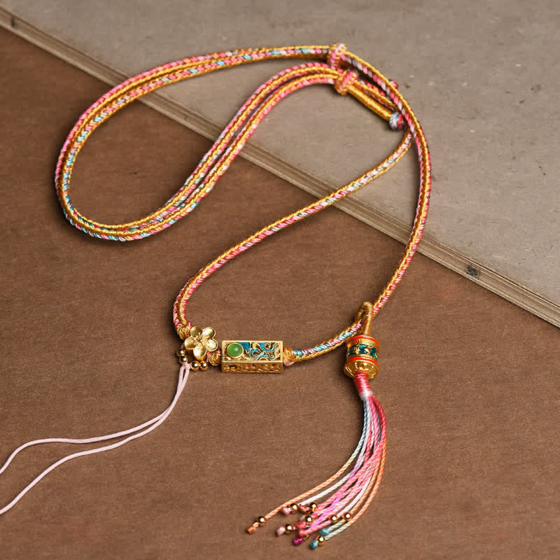 Nimara Ritual Colorful String Copper Wealth Necklace Pendant