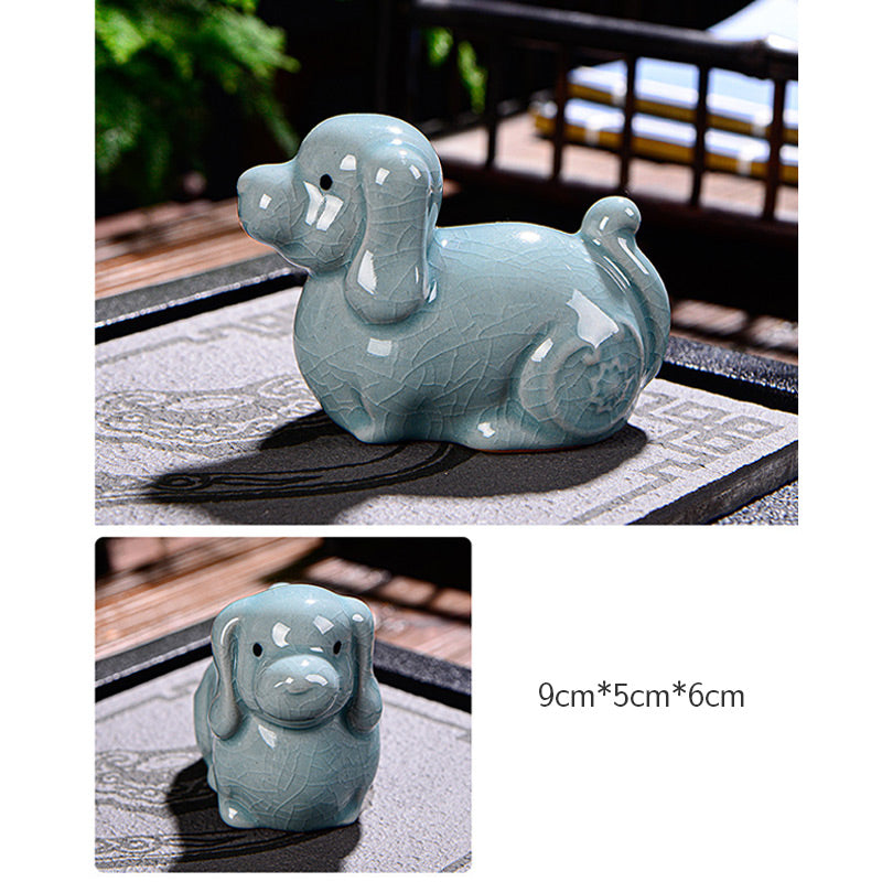 Nimara Ritual Chinese Zodiac Wealth Ceramic Tea Pet Home Figurine Decoration