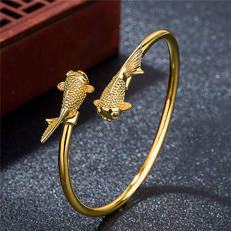 Nimara Ritual Double Koi Fish Copper Prosperity Wealth Bracelet