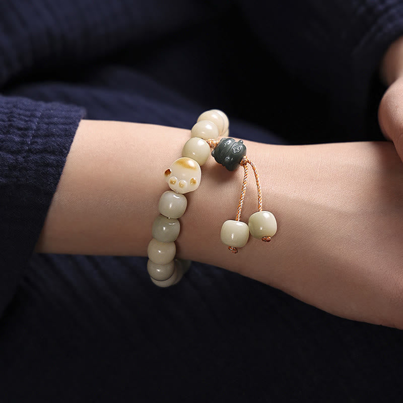Nimara Ritual Lucky Cat Bodhi Seed Cat Paw Peace Bracelet