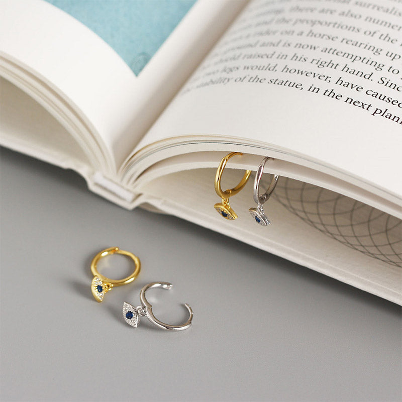 Nimara Ritual 925 Sterling Silver Evil Eye Blessing Protection Stud Earrings