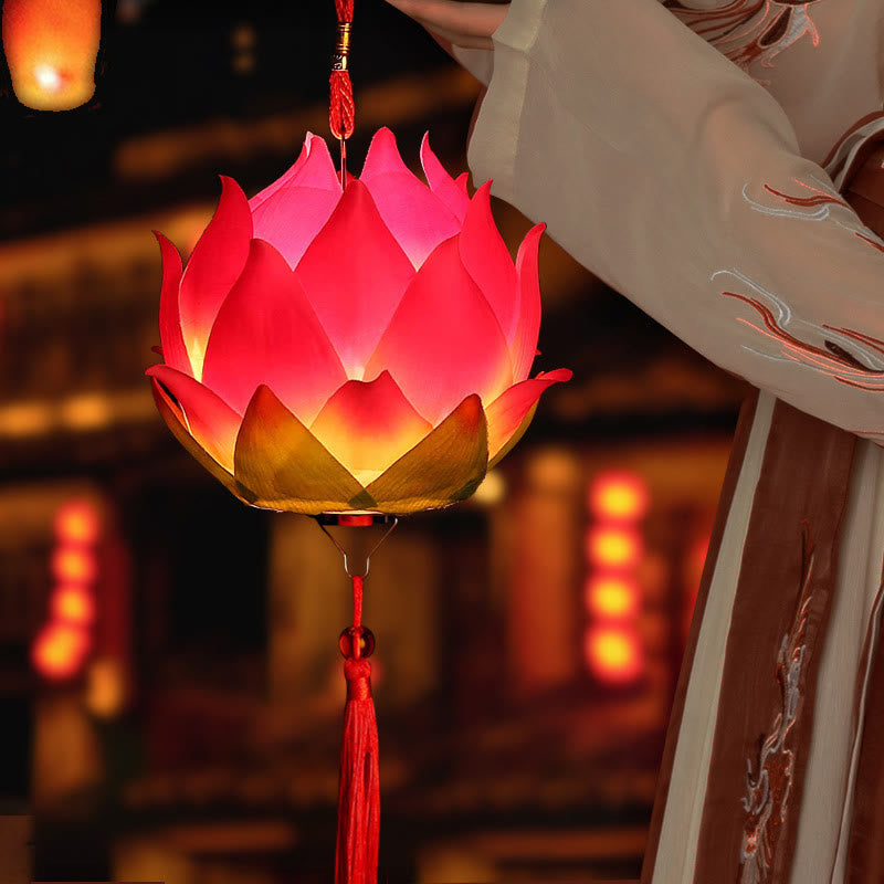 Nimara Ritual DIY Lotus Flower Dragon Lantern Tassel Lamp Decoration