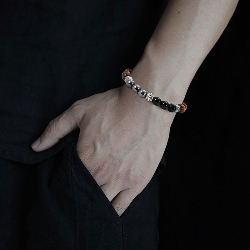 Nimara Ritual Tiger Eye and Hematite Good Luck and Healing Bracelet