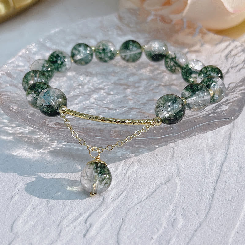 Nimara Ritual Green Phantom Crystal Confidence Charm Bracelet