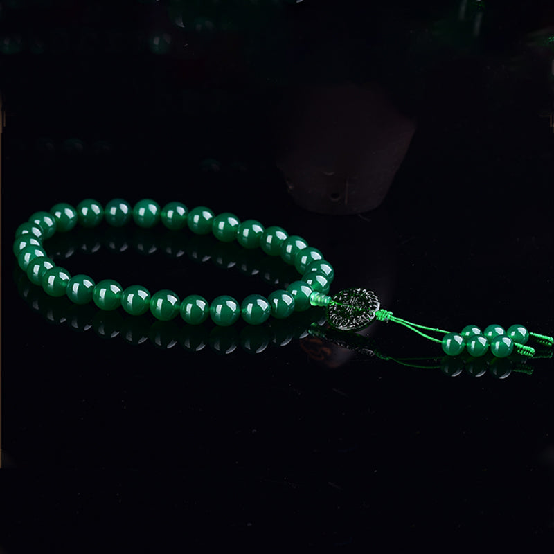 Nimara Ritual Natural Green Agate Wrist Mala Manifestation Pocket Mala Car Decoration