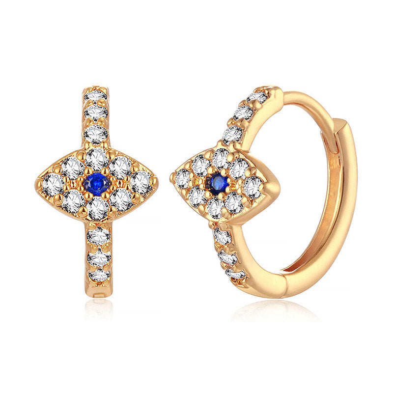Nimara Ritual 925 Sterling Silver Evil Eye Symbol Blessing Stud Earrings