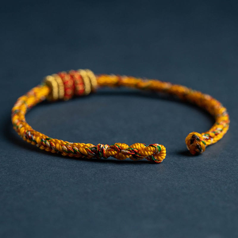 Nimara Ritual Tibet Handmade Chinese Zodiac Natal Buddha Luck Strength Braided String Bracelet