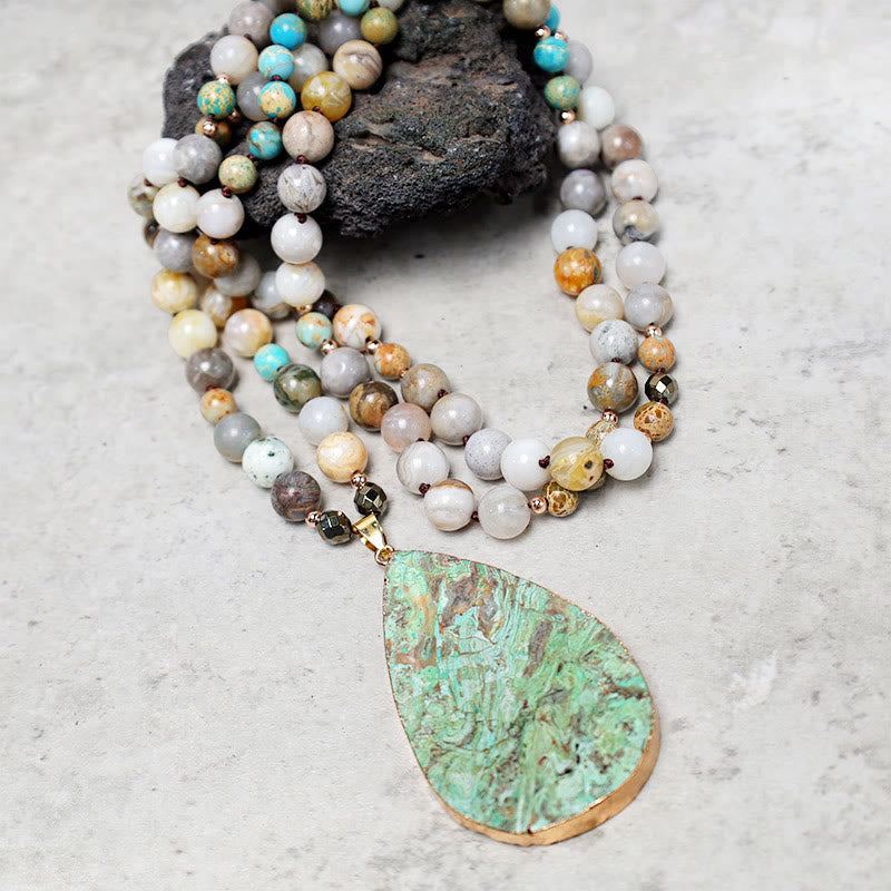 Nimara Ritual Natural Ocean Picasso Jasper Beaded Healing Neckace