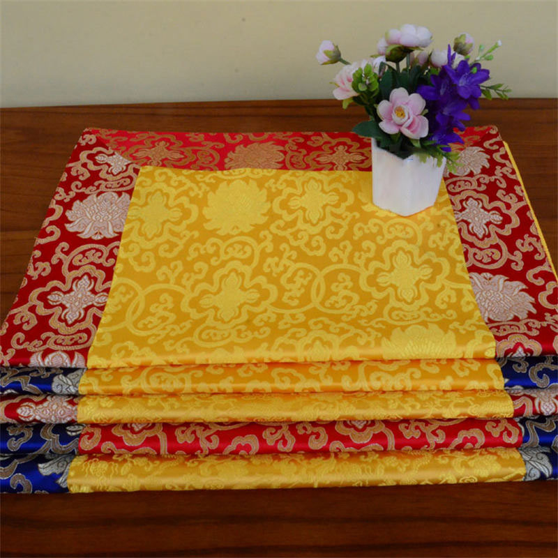 Nimara Ritual Brocade Prayer Altar Flower Vajra Dragon Pattern Auspicious Symbols Table Runner