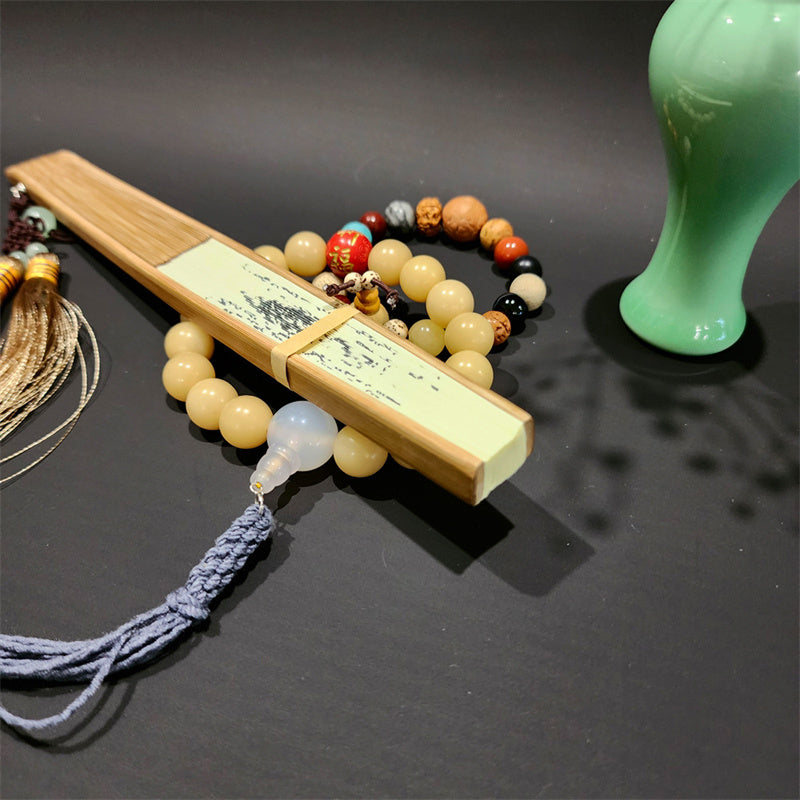 Nimara Ritual A Panorama Of Rivers And Mountains Cranes Orchid Flower Paper Bamboo Handheld Silk Bamboo Folding Fan 22cm