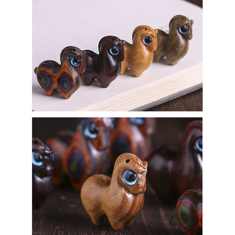 Nimara Ritual Small Leaf Red Sandalwood Green Sandalwood Lucky Mini Horse Protection Decoration