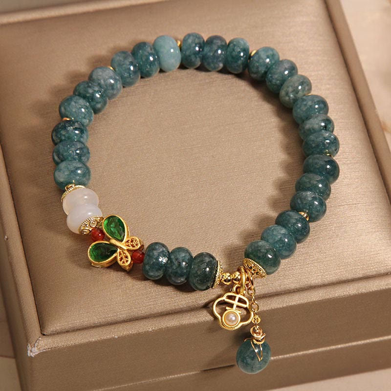 Nimara Ritual Jade White Agate Butterfly Abacus Beads Abundance Bracelet