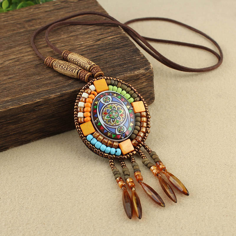 Nimara Ritual Mandala Pattern Beads Creativity Necklace Pendant