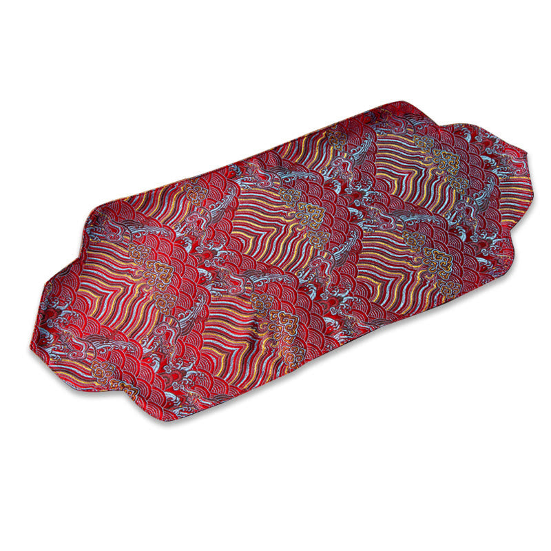 Nimara Ritual Sea Wave Bamboo Plum Blossom Brocade Embroidery Cup Mat Pad Tea Cup Coaster Kung Fu Tea Mat